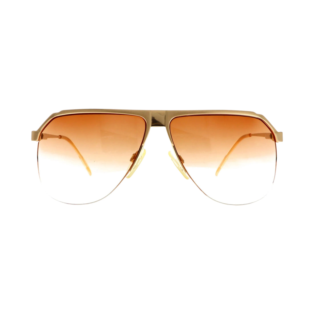 Gucci GG 1202 sunglasses with gold front, stylish eyewear featuring a sleek design and dark tinted lenses.