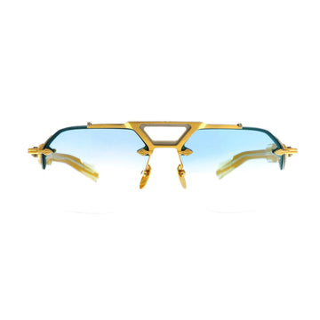 Jacques Marie Mage Silverton sunglasses with gold front, new with tags, featuring stylish eyewear design and sleek frame details.