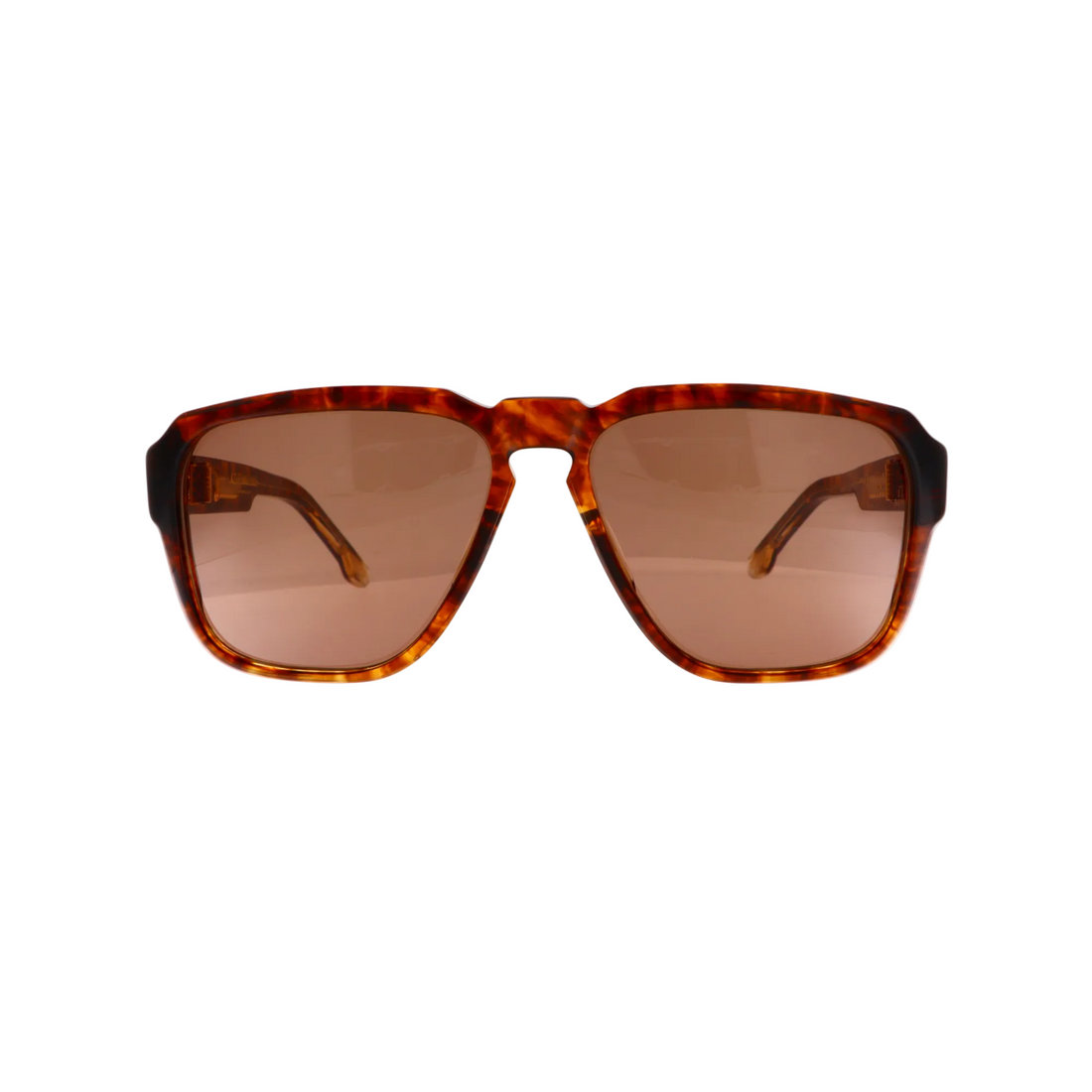 Jacques Marie Mage Buckley Argyle sunglasses with clear frames and dark lenses, new with tags, front view.