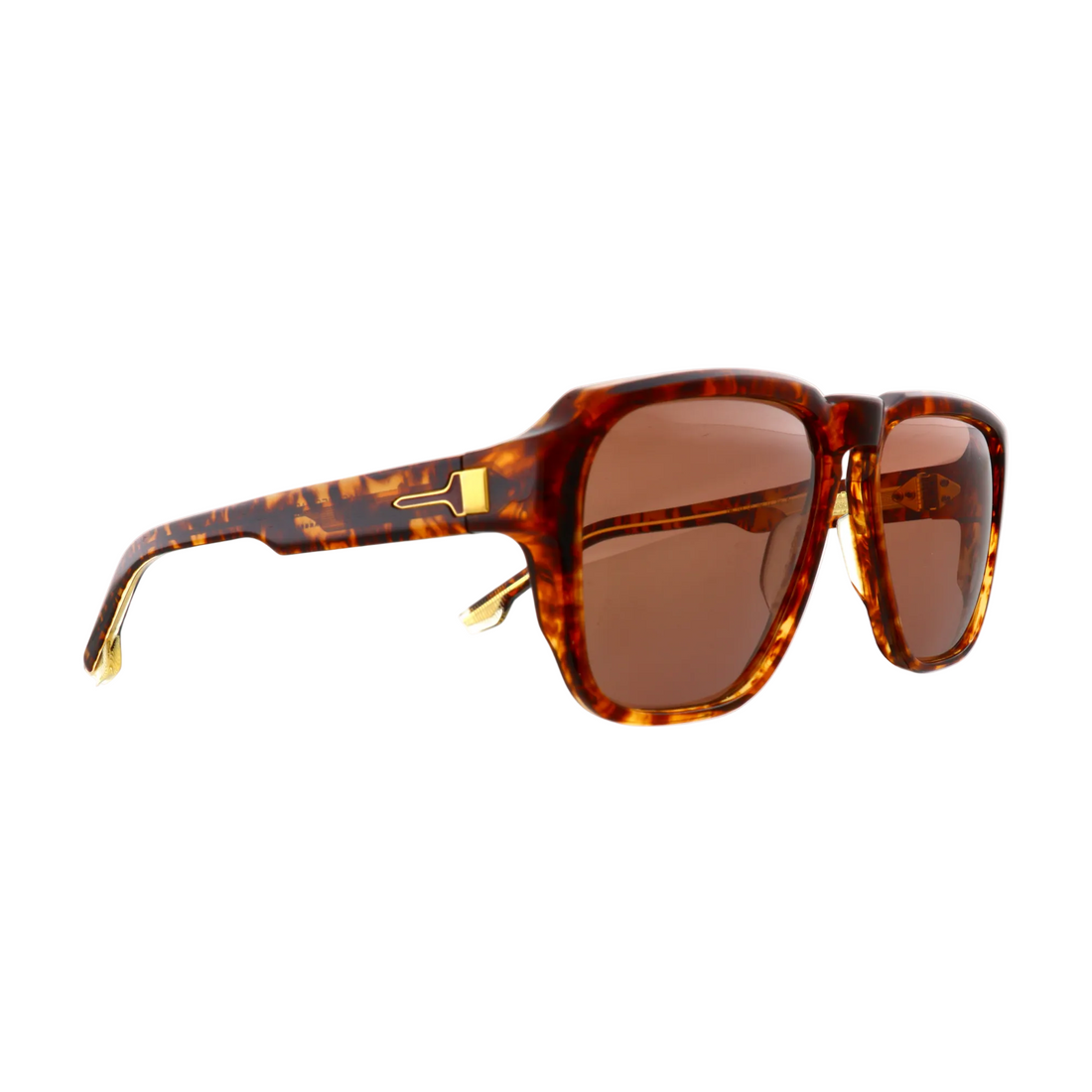 Jacques Marie Mage Buckley Argyle sunglasses with clear frames and dark lenses, new with tags, front view.