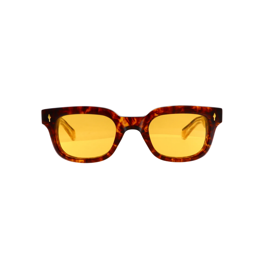 Jacques Marie Mage Stewart Argyle sunglasses with clear frames and tinted lenses, new with tags, front view.