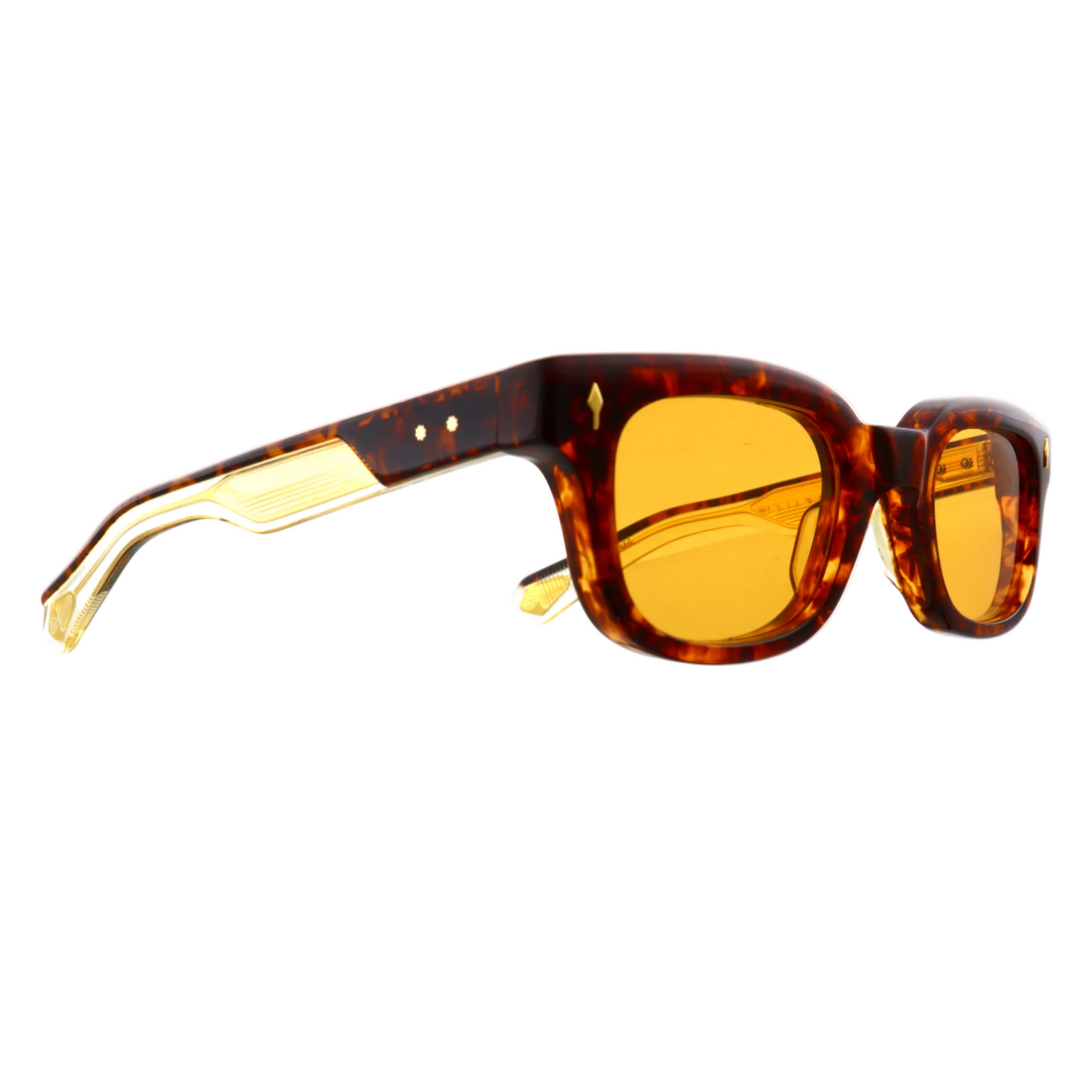 Jacques Marie Mage Stewart Argyle sunglasses with clear frames and tinted lenses, new with tags, front view.