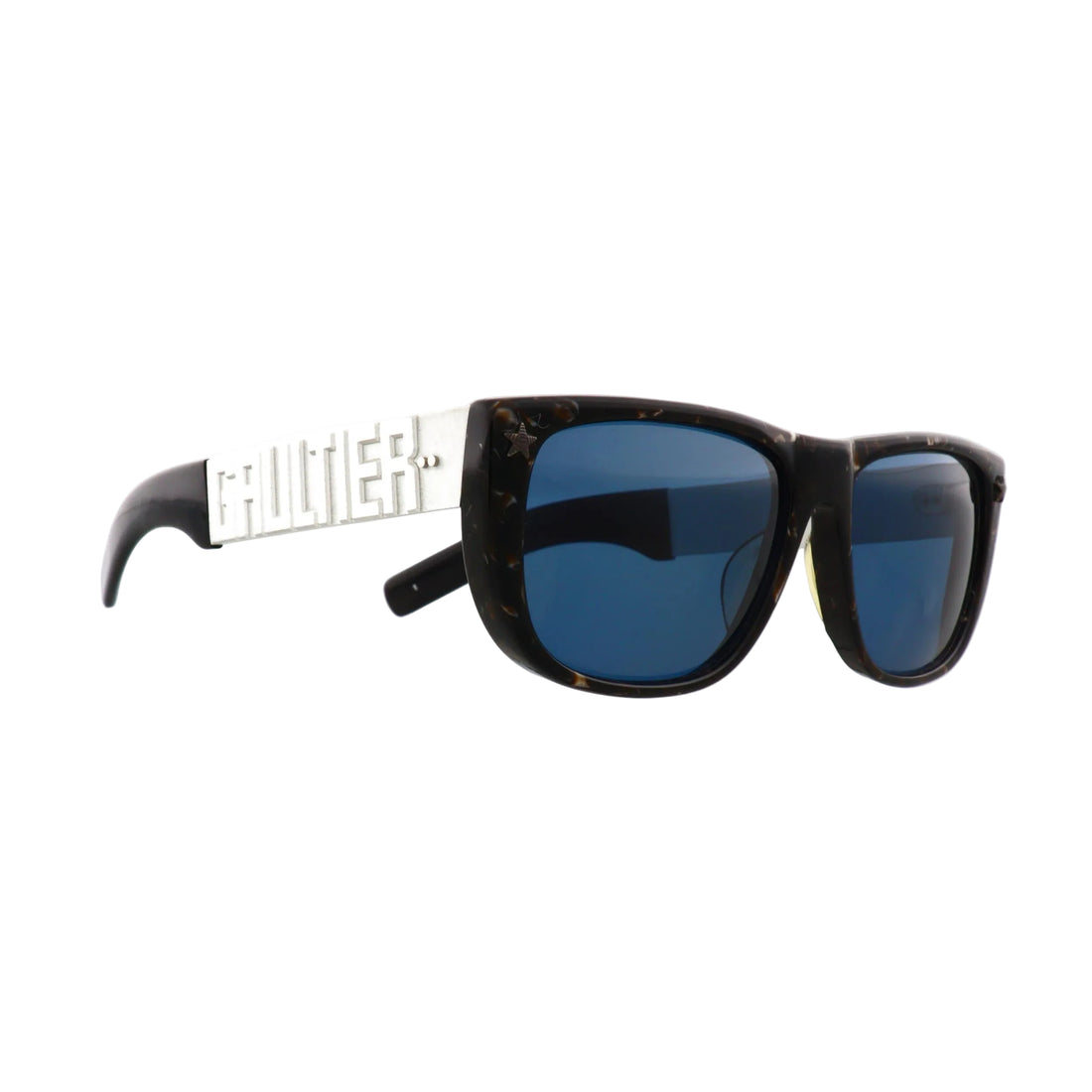 Silver Jean Paul Gaultier sunglasses model 56-8272 with a sleek front design and stylish frame.
