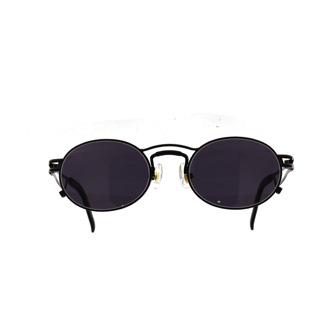 Jean Paul Gaultier 56-3173 black sunglasses, JPG vintage sunglasses with stock grey lenses, Side profile of Jean Paul Gaultier 56-3173, Gaultier designer eyewear for men and women

