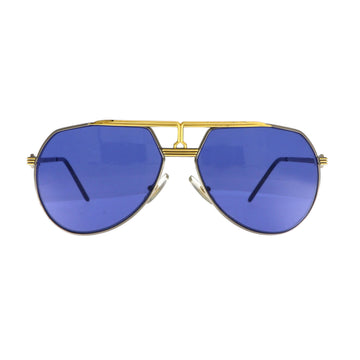 Maserati 6130-05 sunglasses with blue front and sleek frame, featuring stylish design and branded logo on the temples.