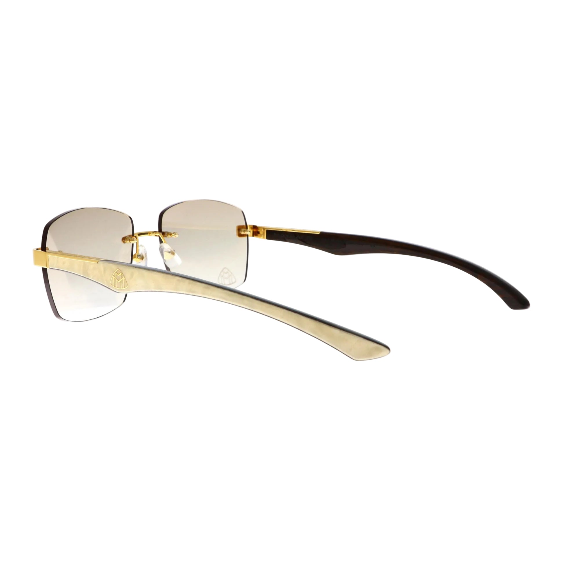 Maybach Artist III sunglasses with gold and white frame, featuring sleek design and dark tinted lenses.