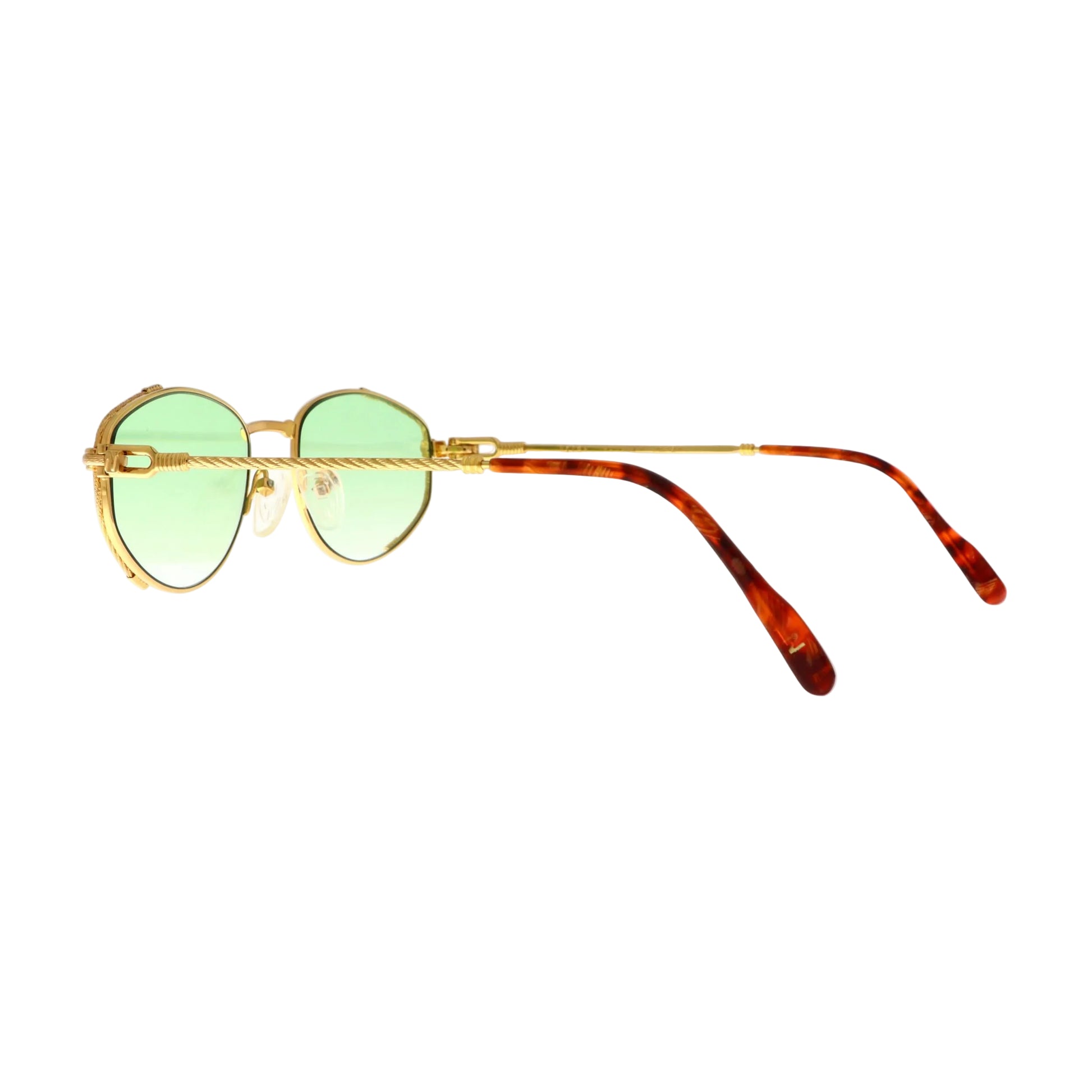 Niton Model 9202 sunglasses with gold frames and dark tinted lenses, new with tags, stylish eyewear accessory.
