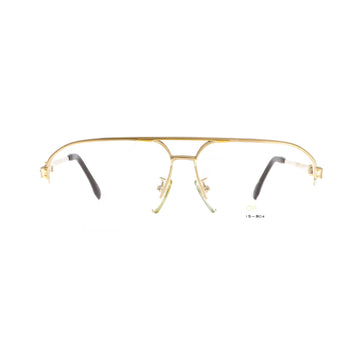 Optosun Model 15-9041 gold sunglasses with rectangular frames and tinted lenses, front view showing stylish design.