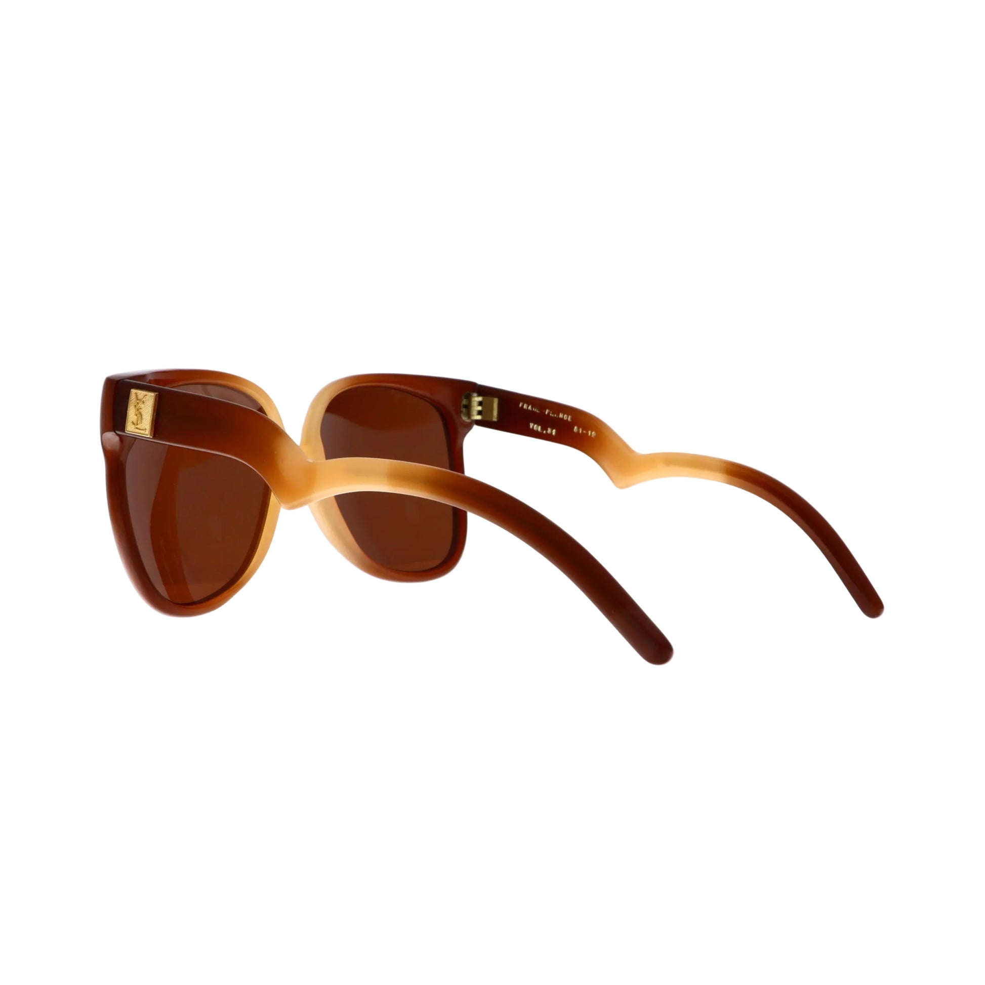 Beige Yves Saint Laurent YSL 31 sunglasses with brand logo on the arms, new with tags, stylish and oversized design.