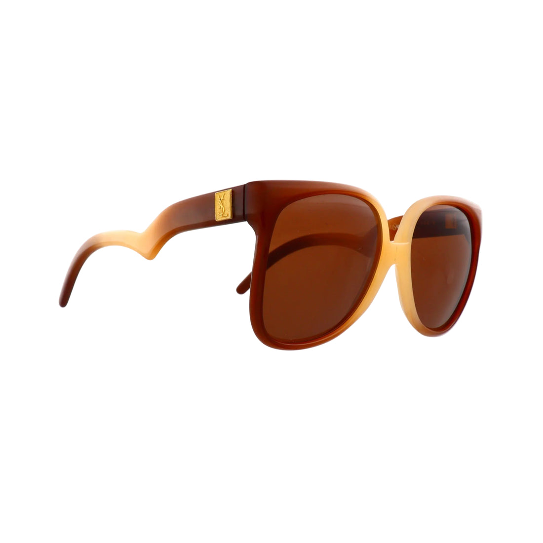 Beige Yves Saint Laurent YSL 31 sunglasses with a stylish frame, new with tags, featuring a sleek, modern design.