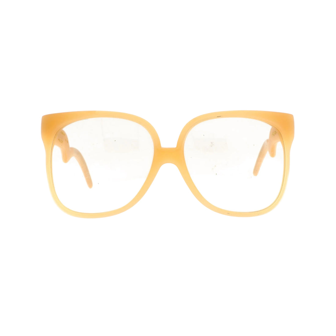 Yellow eyeglasses on a white background